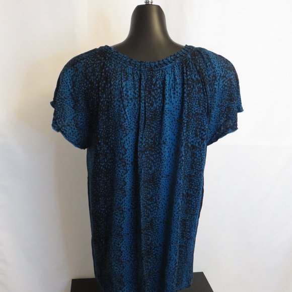 Jaclyn Smith Collection:  Black/Teal Blouse - Picture 5 of 5